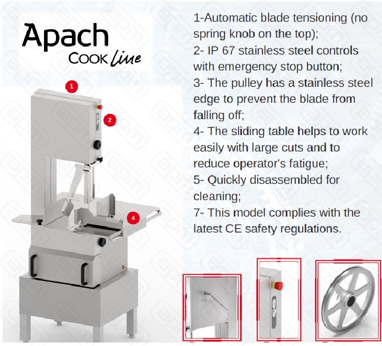 ПИЛА ДЛЯ РЕЗКИ МЯСА APACH ASW240I 3Ф CE