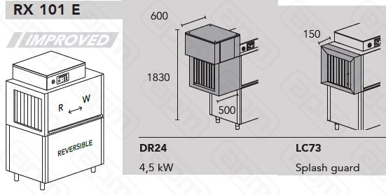 МАШИНА ПОСУДОМОЕЧНАЯ DIHR RX 101 E DXDR24LC73