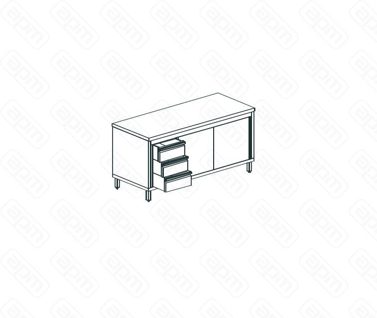 СТОЛ ПРОИЗВОДСТВЕННЫЙ ЗАКРЫТЫЙ APACH CHEF LINE LWC614SH2SDDL