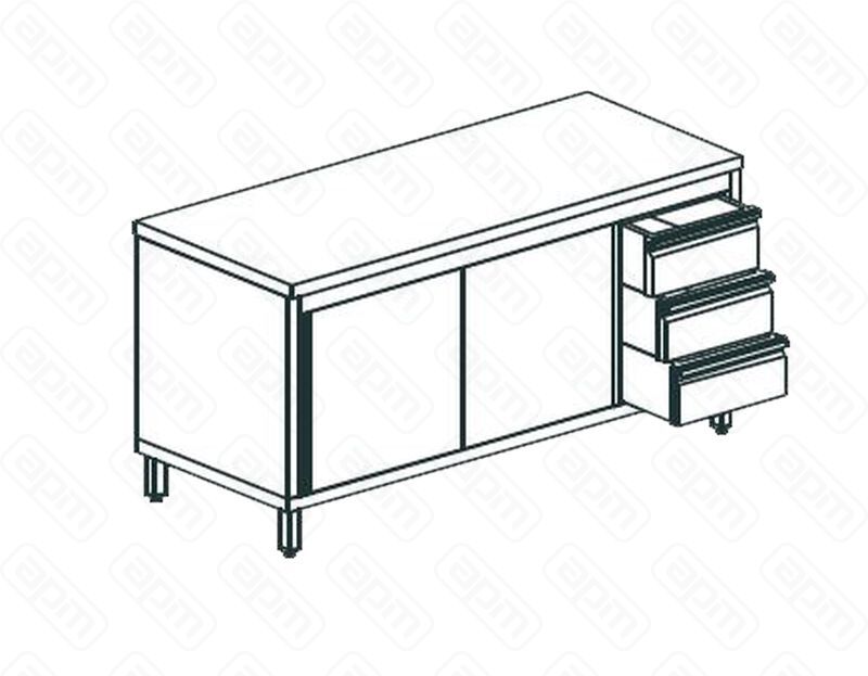 СТОЛ ПРОИЗВОДСТВЕННЫЙ ЗАКРЫТЫЙ APACH CHEF LINE LWC722SH2SDDR
