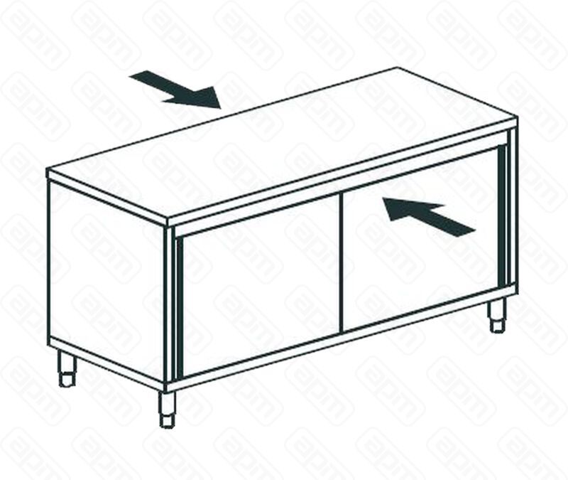 СТОЛ ПРОИЗВОДСТВЕННЫЙ ЗАКРЫТЫЙ СКВОЗНОЙ APACH CHEF LINE LWC722SH2SDPT