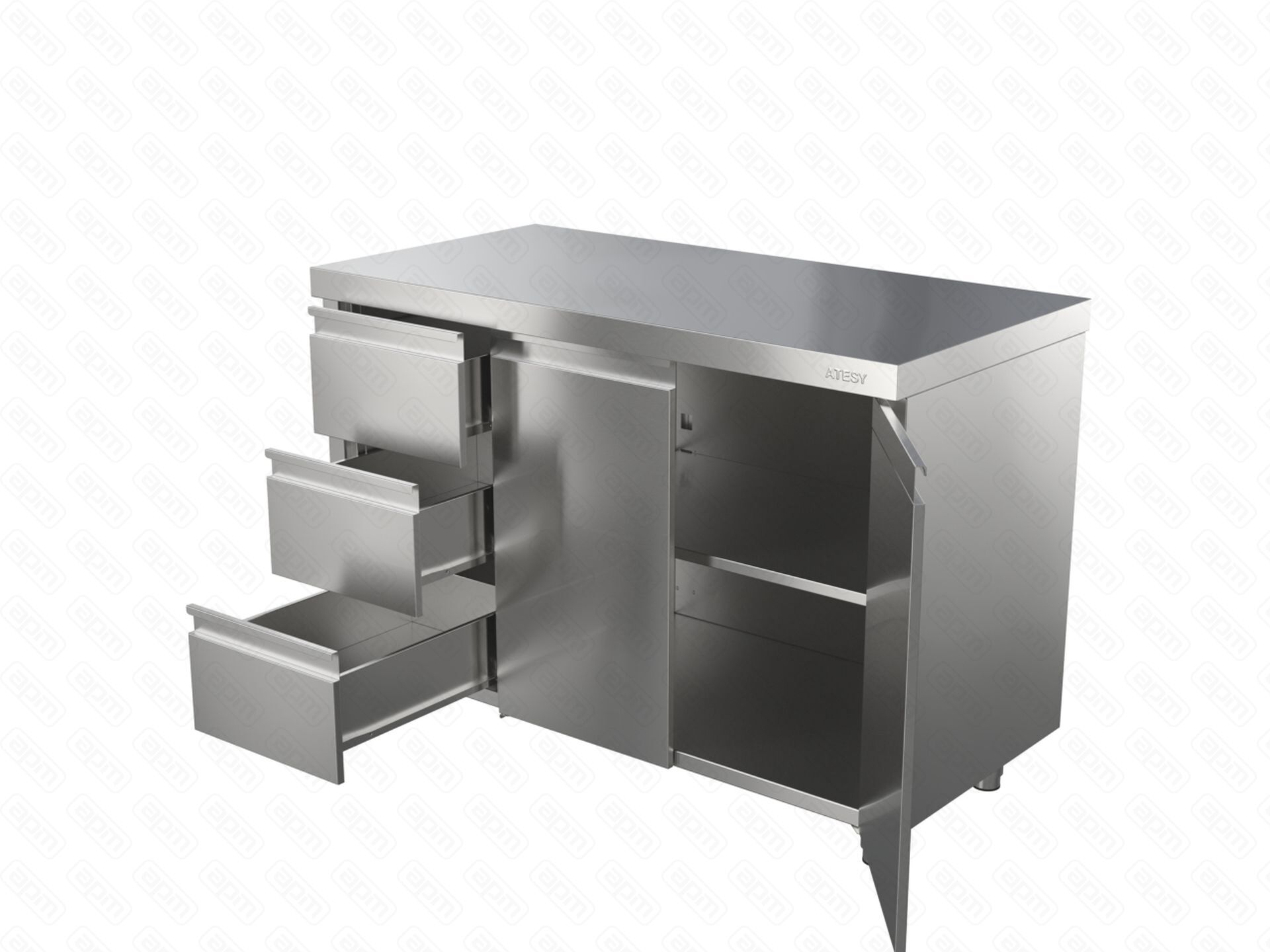 СТОЛ-ТУМБА С ДВЕРЯМИ СТ-С- 950600-02-Р-3Л СТ-2950600 С ЯЩИКАМИ