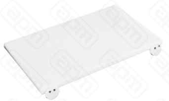 Доска разделочная 800х400мм h20мм полиэтилен цвет белый со стоперами 42540-80