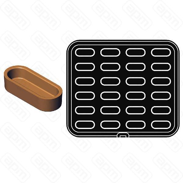 Форма 39 для выпечки тарталеток 66х2764х25мм h15мм для аппарата Cookmatic 24 ячейки PIASTRA 39