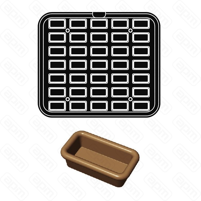Форма Q для выпечки тарталеток 52х2944х21мм h16мм для аппарата Cookmatic 35 ячеек PIASTRA Q