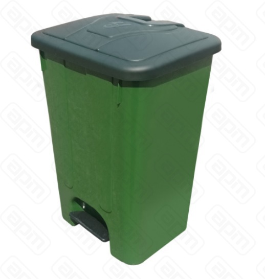 Бак для мусора 65л мороз с крышкой с педальным приводом цв зелный SW-65