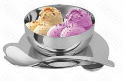 Креманка для мороженого с ложкой Rose Gold IC-8238