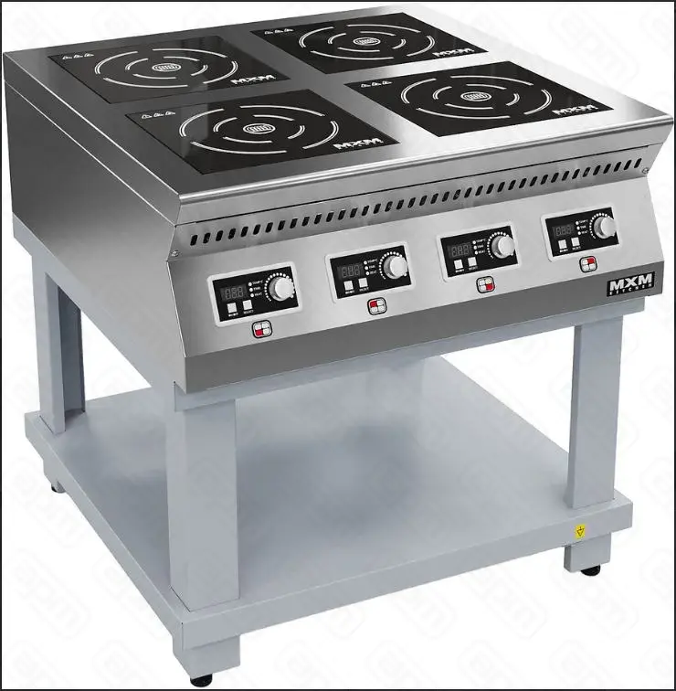 Плита индукционная тип ПИ модель ПИ49П50-02 на подставке с воздуховодаполн из нерж стали