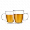 Кружка с двойными стенками для кофе и чая 350 мл термостекло  PL