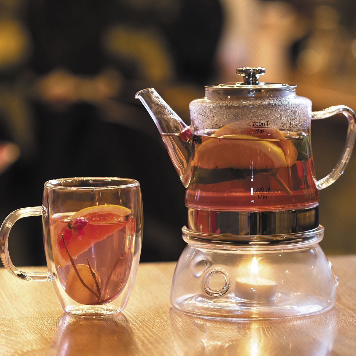 Чайник стеклянный с металлическим ситом 18 л PL