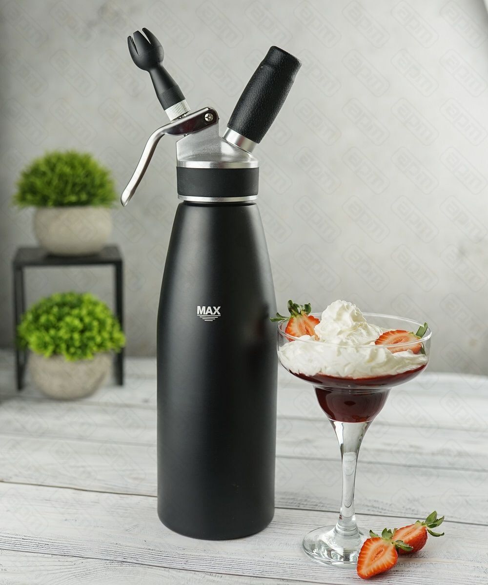 Сифон кремер для сливок алюминий чрный 1 л PL- Barbossa