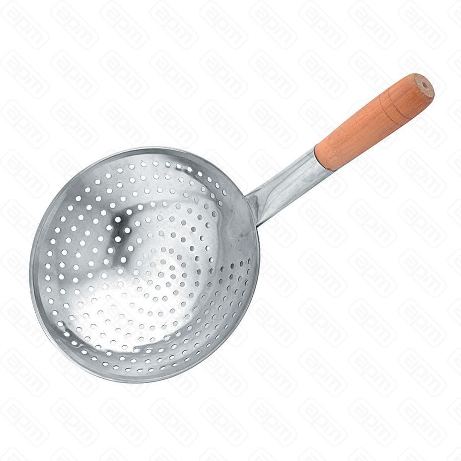 Половник-шумовка короткий Китайский с деревянной ручкой d 24 см  PL Proff Cuisine