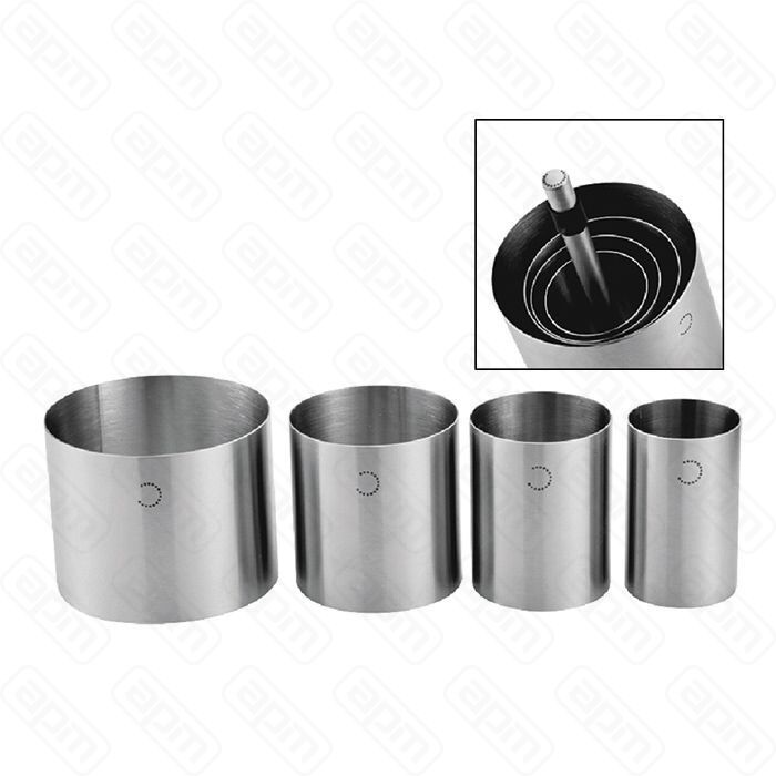 Набор кондитерских колец 4 шт  пресс 10080 мм7580 мм6280 мм5080 мм PL Proff Cuisine