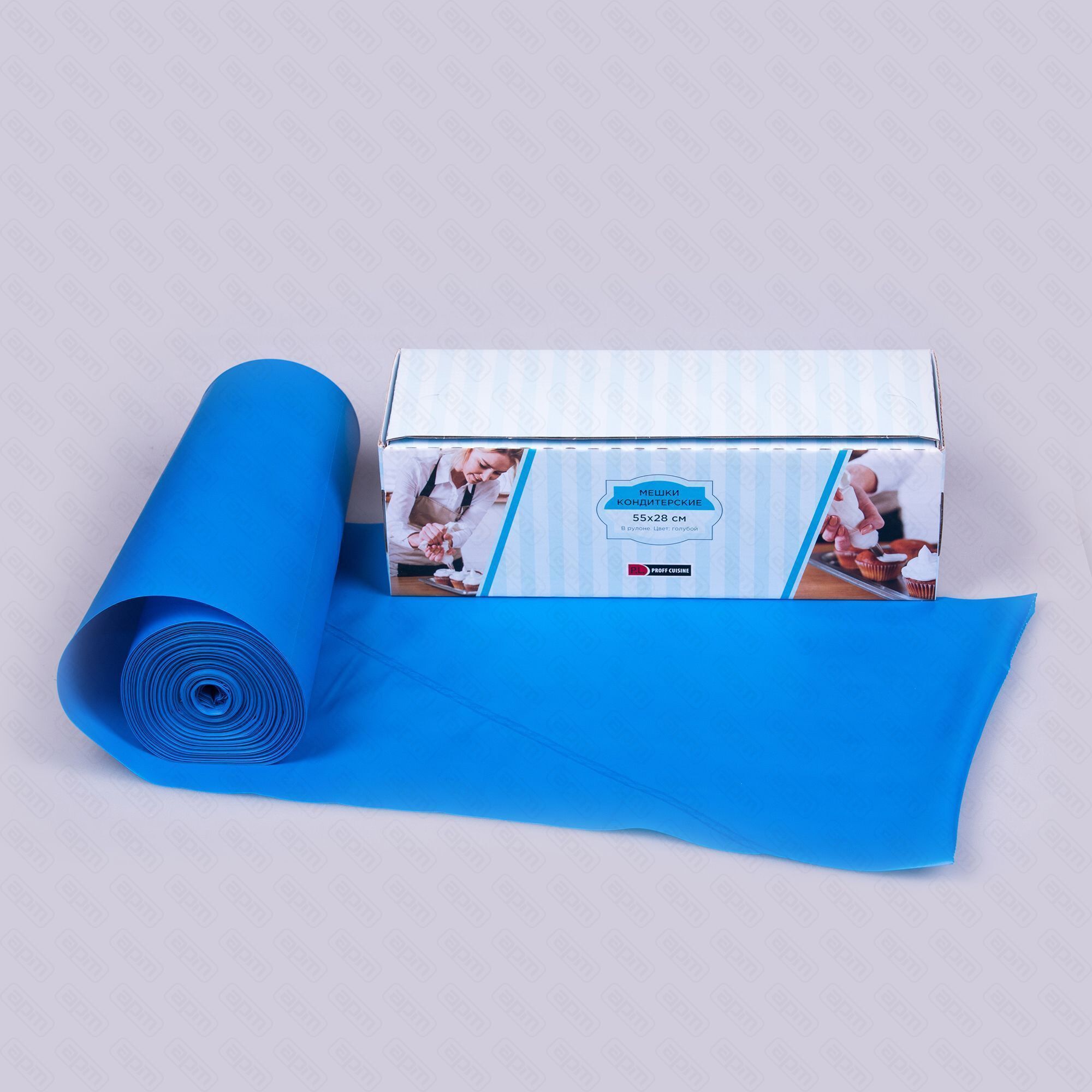 Мешок кондитерский 3-сл в рулоне 53 см голубой 80 мкм особо прочные швы 100 штрул PL Proff Cu