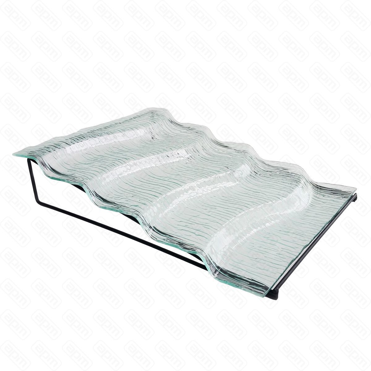 Блюдо для выкладки стеклянное с металлическим основанием 39309 см  PL