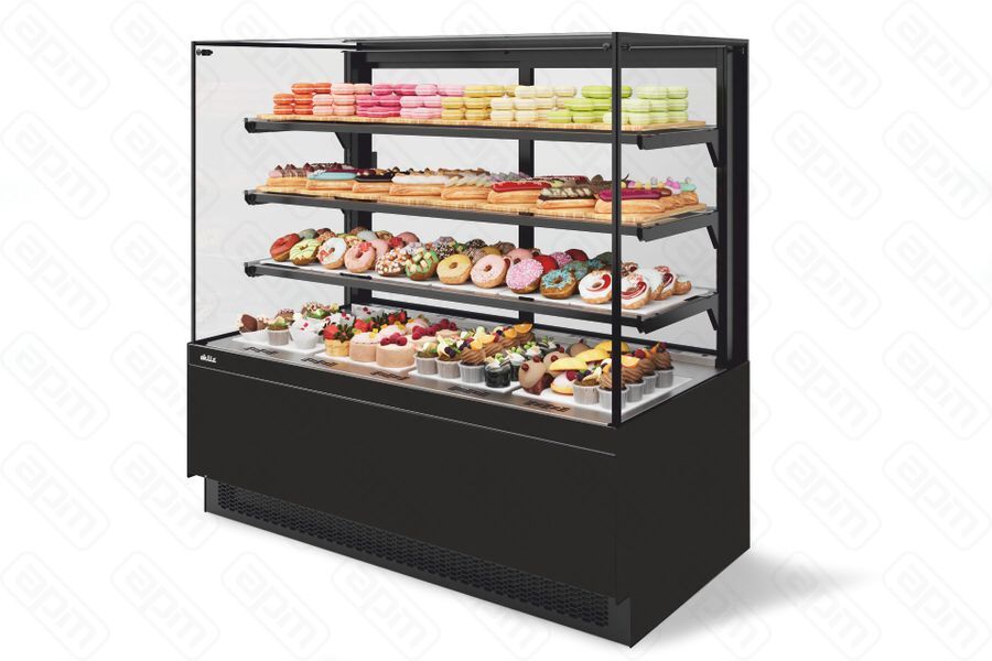 Витрина Кондитерская Vete II kub 130 Чрный муарМеталлик VG033B9005M