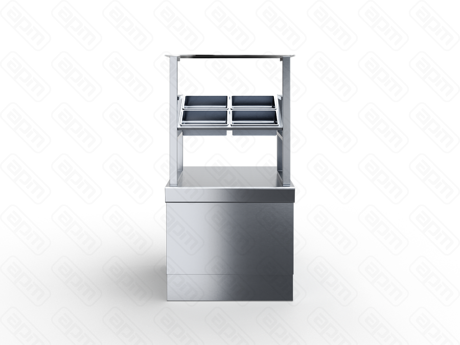 Прилавок для приборов и подносов ПППЧ-БН-СЗ-6 с заниженной столешницей 600