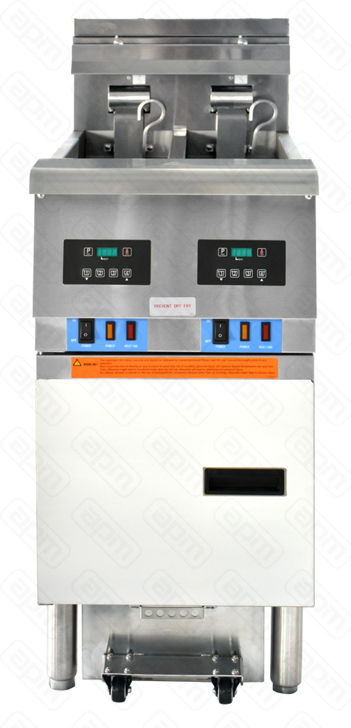 Фритюрница напольная электрическая с фильтром для масла 2 ванны 135л ELECTRIC FRYER