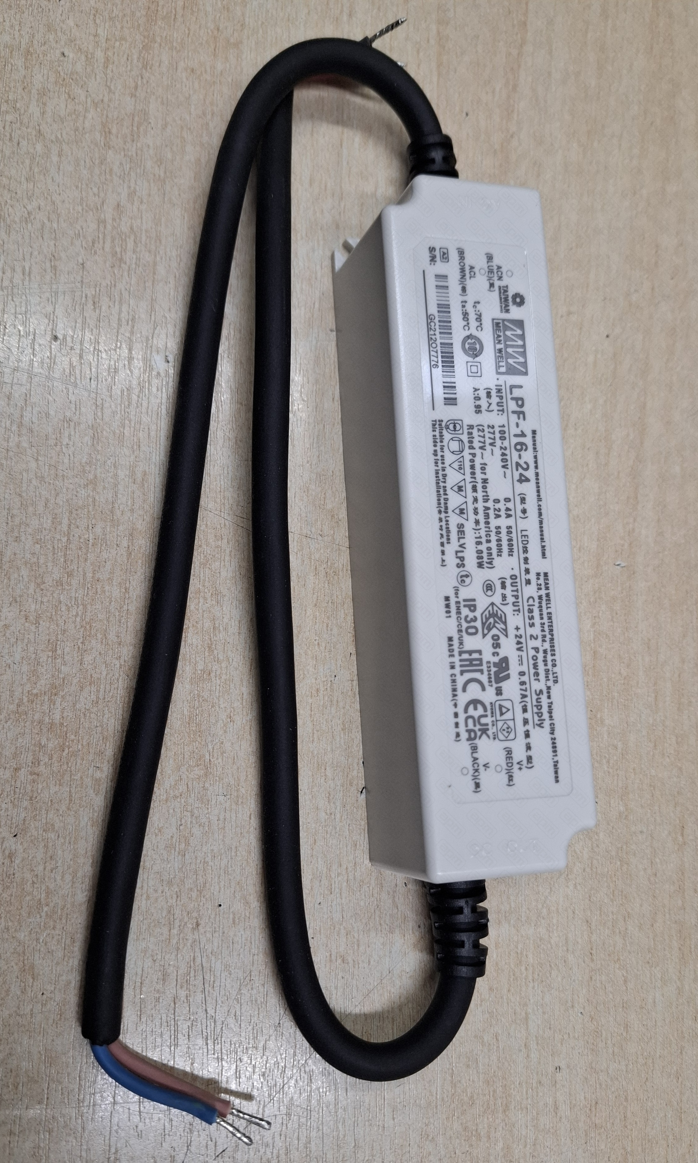 Блок питания POWER SUPPLY MEANWELL LPF16-24 100-240  24V 50  60Hz FOR LINE EKF 16-20T GTC E