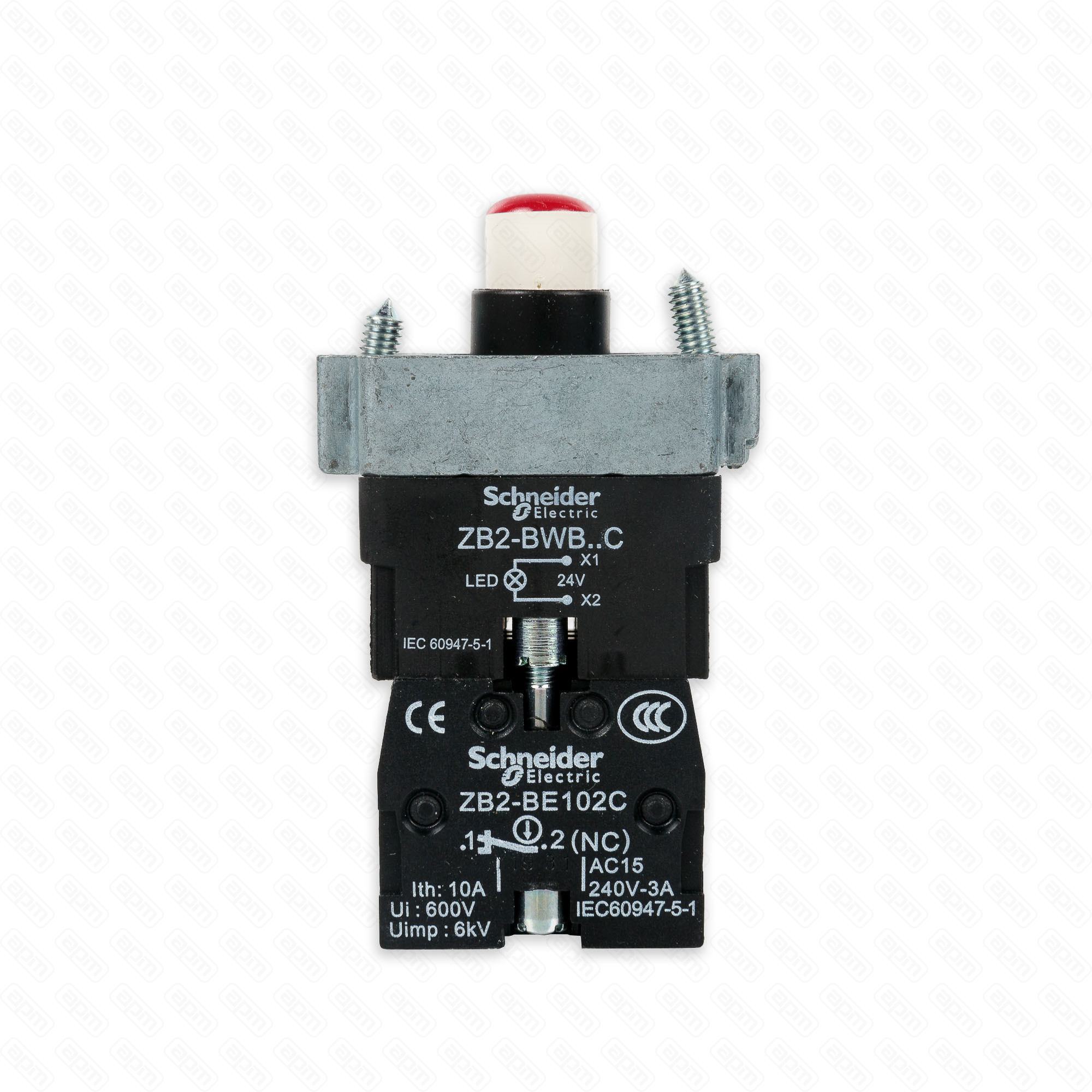 Кнопка с подсветкой контактная группа НЗ красная панель управления BSF-5640LG