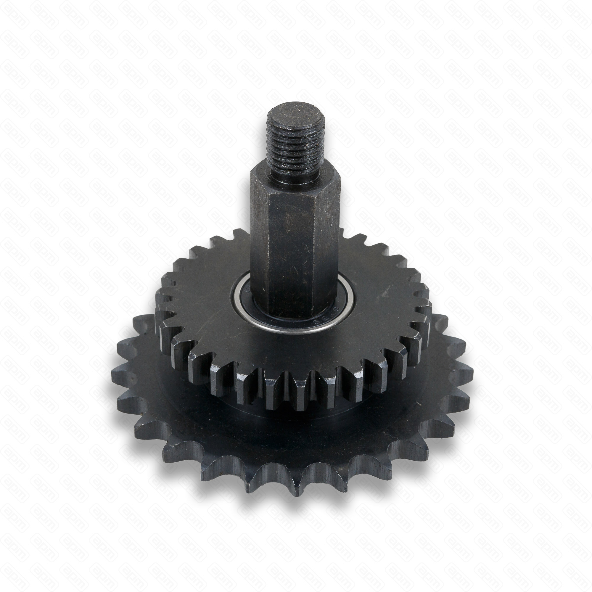 Двойная звездочка привода узла горизонтальной запайки в сборе со стойкой для DXDK-40