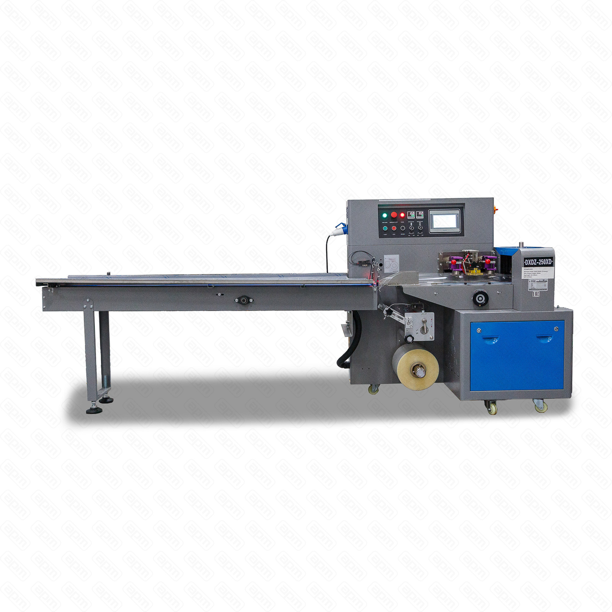 Горизонтальная упаковочная машина DXDZ-250XD 3 servo лент 140 мм регформ min bag L 150 H 50 1 позицнож