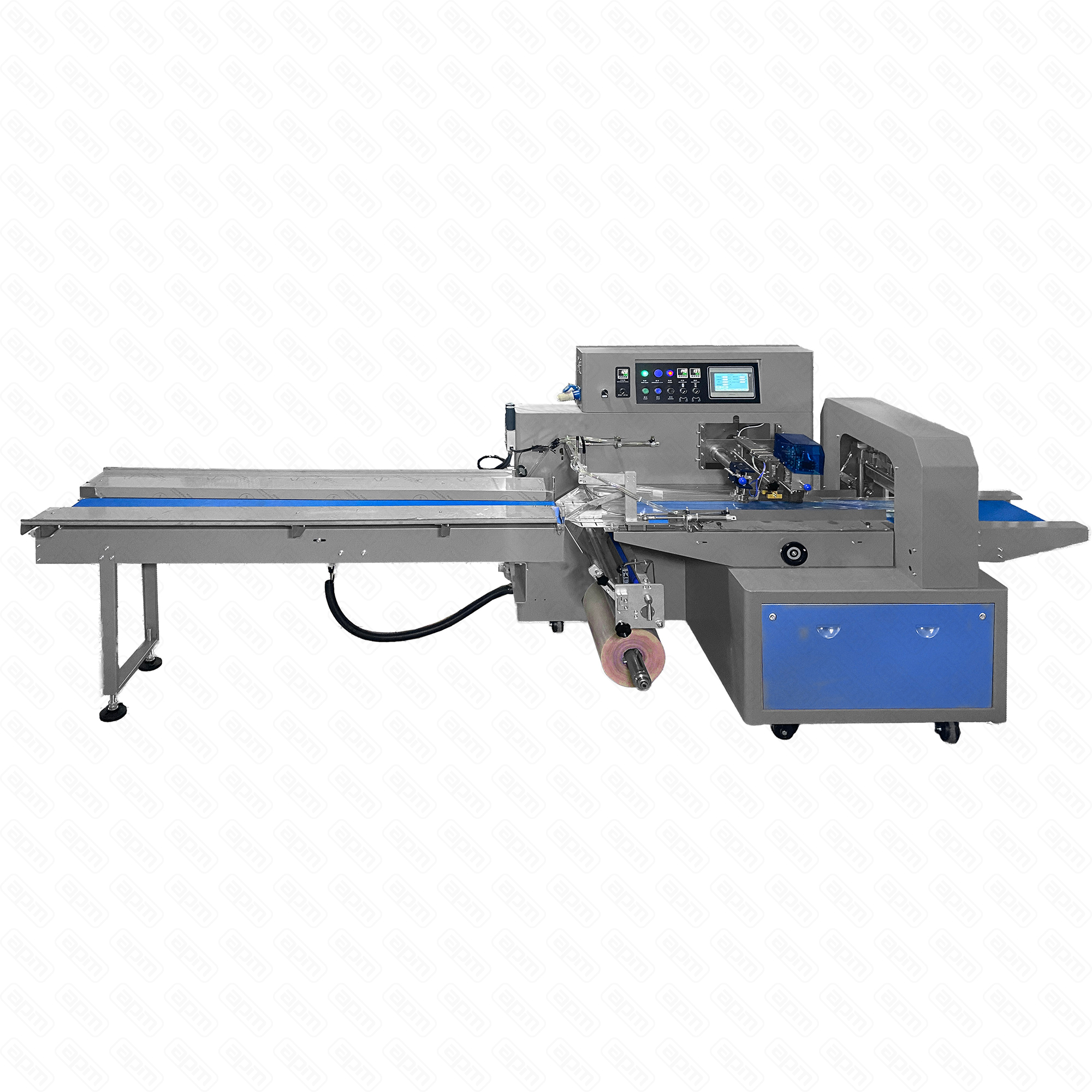 Горизонтальная упаковочная машина DXDZ-600XD с откачкой воздуха 3 servo лент 280 мм min bag L 180 H max 100