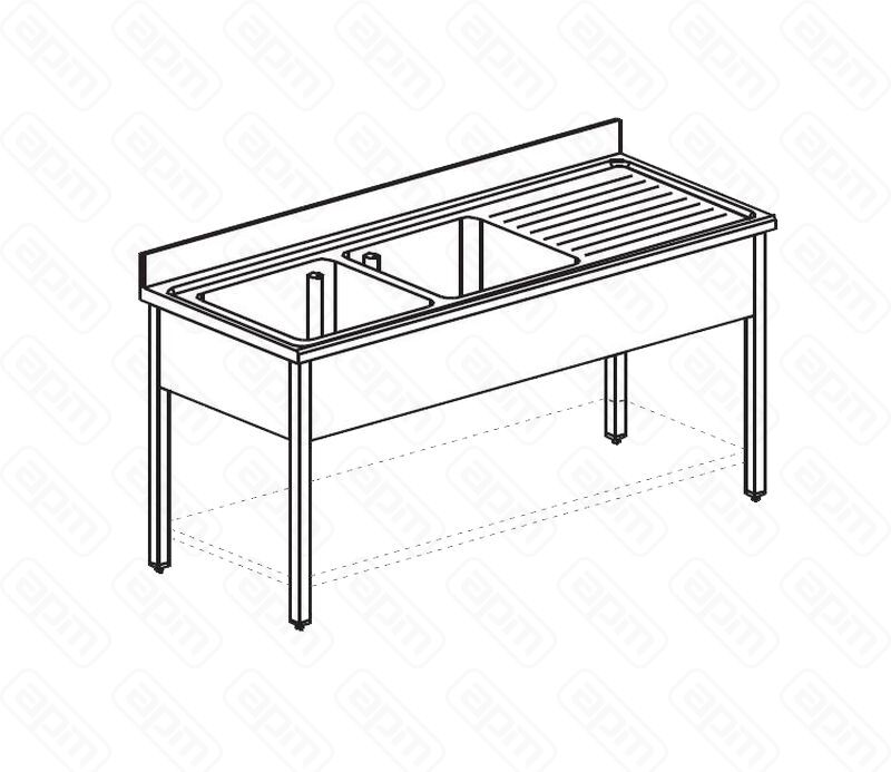 ВАННА МОЕЧНАЯ APACH CHEF LINE L2S147-45RWSH