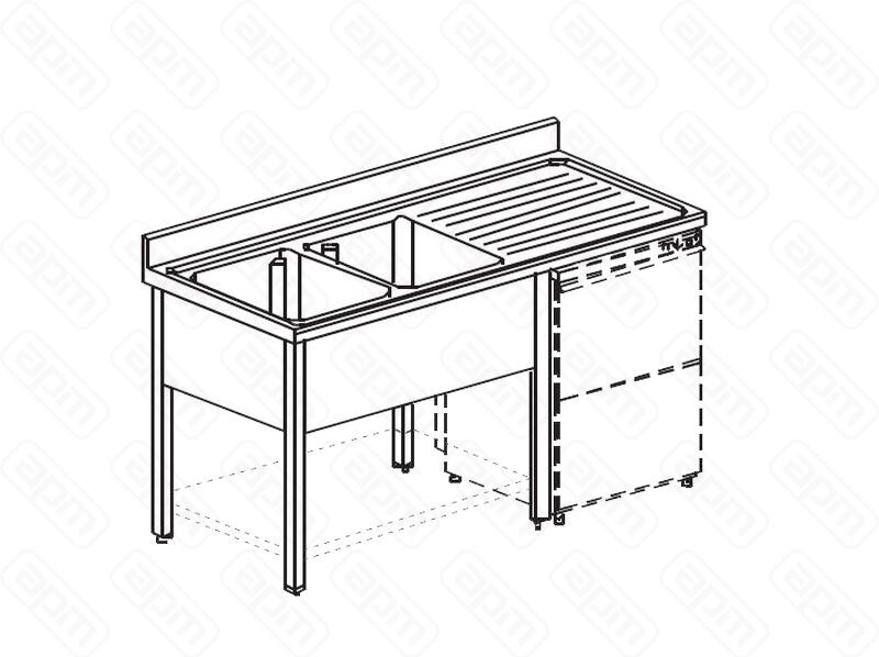 ВАННА МОЕЧНАЯ APACH CHEF LINE L2S167-45RWSHD