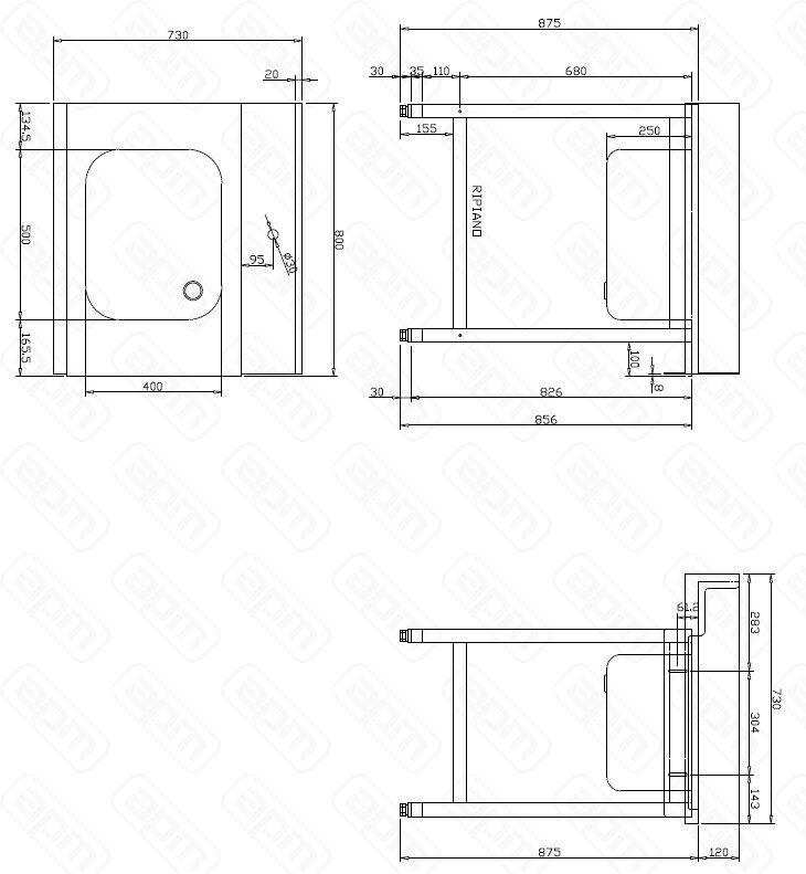 СТОЛ ДГРЯЗПОСУДЫ DIHR T55 800 L