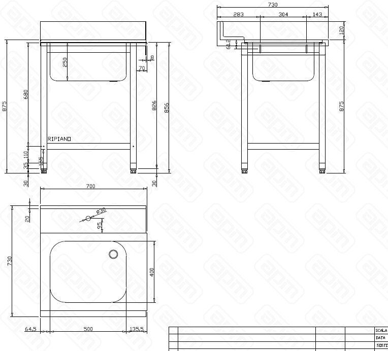 СТОЛ ДГРЯЗПОСУДЫ DIHR T55 700 R СПЕЦ