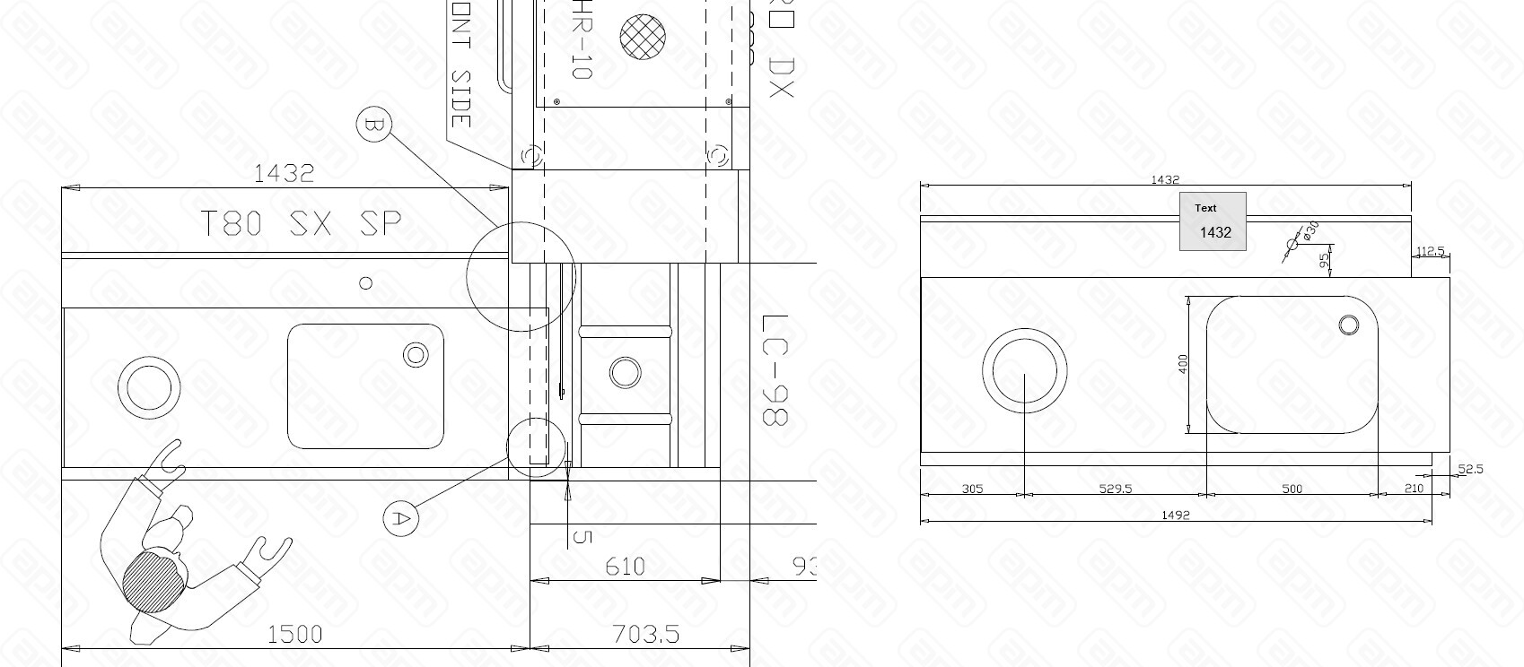 СТОЛ ДГРЯЗПОСУДЫ DIHR T80 SX SP СПЕЦ