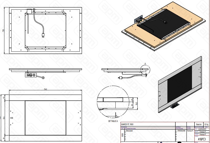 ПОВЕРХНОСТЬ ТЕПЛОВАЯ QUARZO PC 1000 ВСТР ЦВЕТ 1114