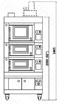 ПЕЧЬ ПОДОВАЯ ДЛЯ ПИЦЦЫ MORETTI FORNI P60E 181830СМ  ЗОНТ  СТЕНД