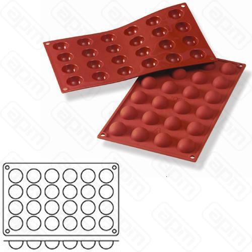 Форма силик дзам и вып Полусфера d30мм h15мм 24 ячейки SF006N